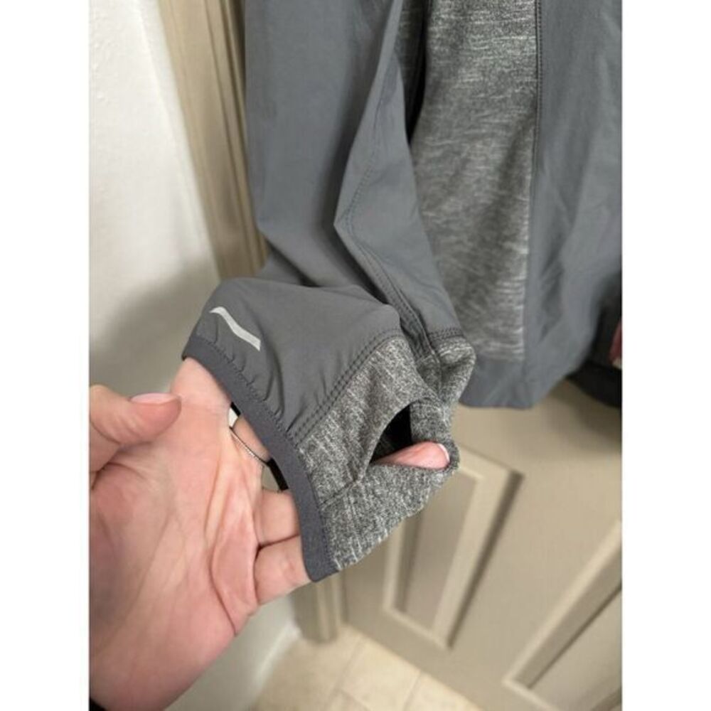 Mountain Hardwear Women's XL Gray Mighty Power Hybrid Jacket Pockets Windbreaker - Picture 2 of 6